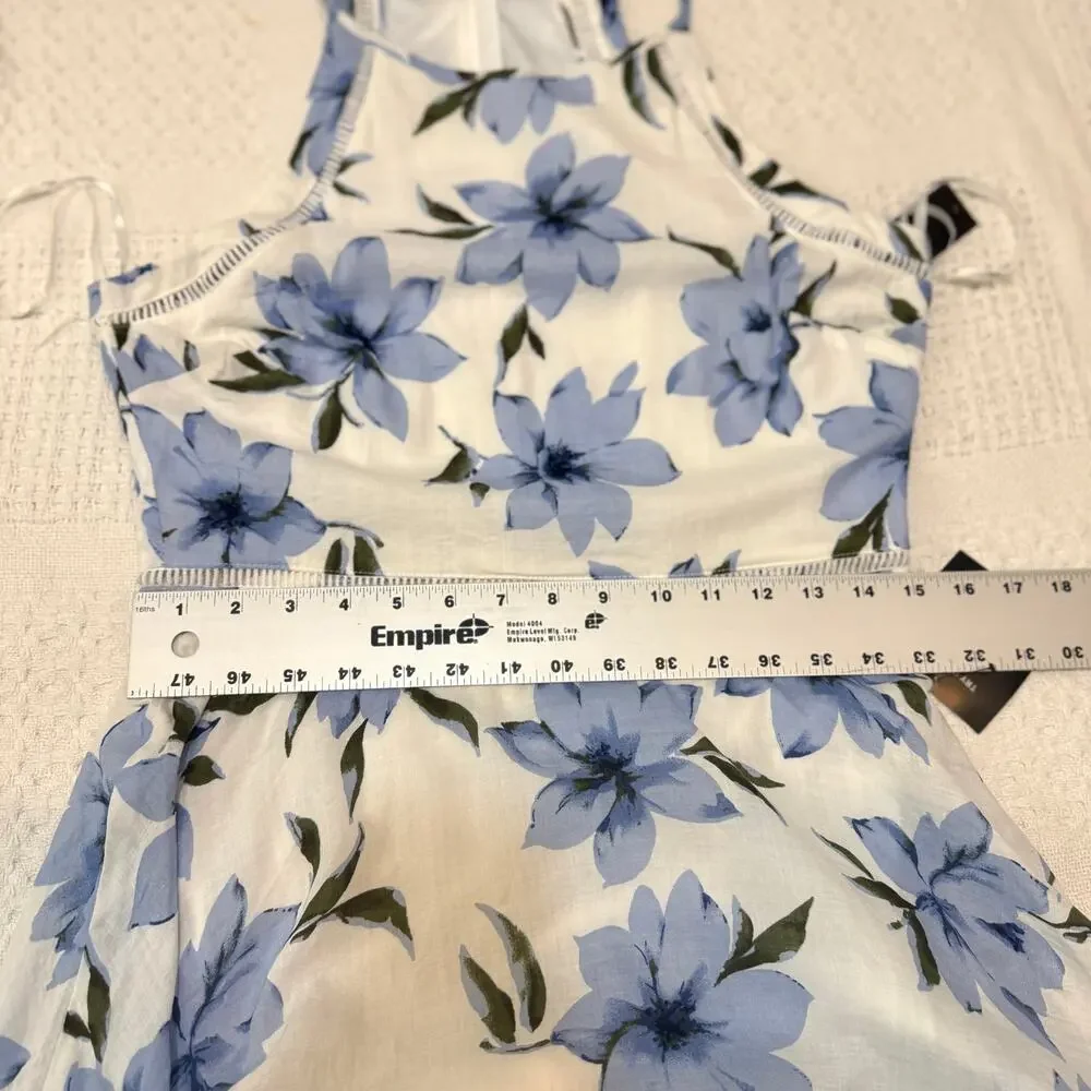 Lulus Zahara medium asymmetrical handkerchief hem floral dress D2 2998 - Picture 9 of 12